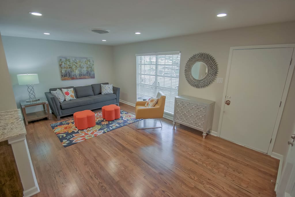 Living room with Queen sleeper sofa
