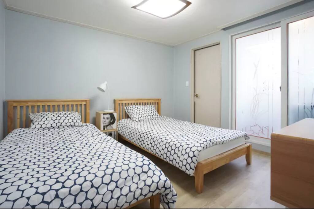 spacious room with a balcony