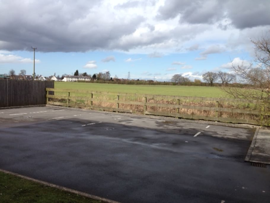 View from lounge and parking area
