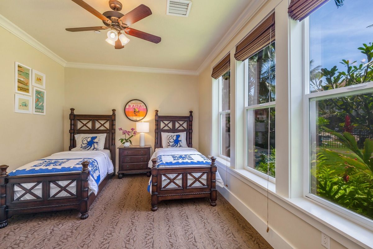 Bedroom 3 featuring two twins and plenty of sunshine