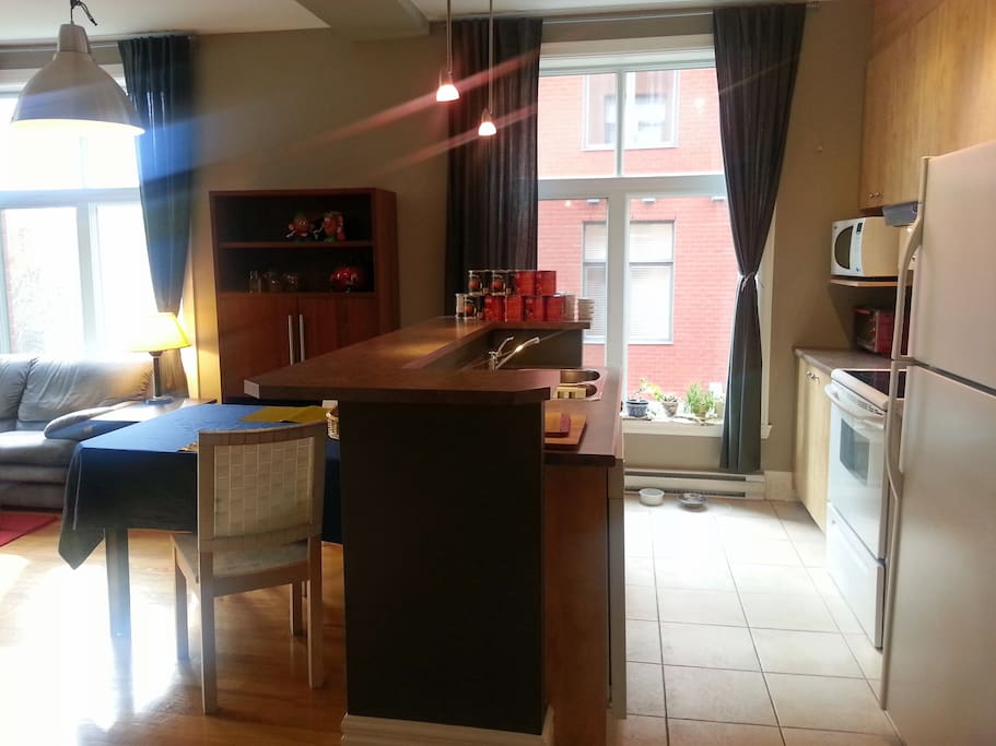 Kitchen with dishwasher.