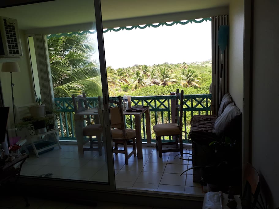 le balcon donne une vue mer et mangrove sans aucun vis à vis