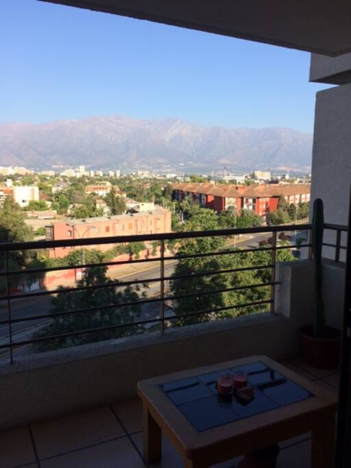balcony, view of Santiago ( outside a big avenue, a bit noisy because of the traffic)