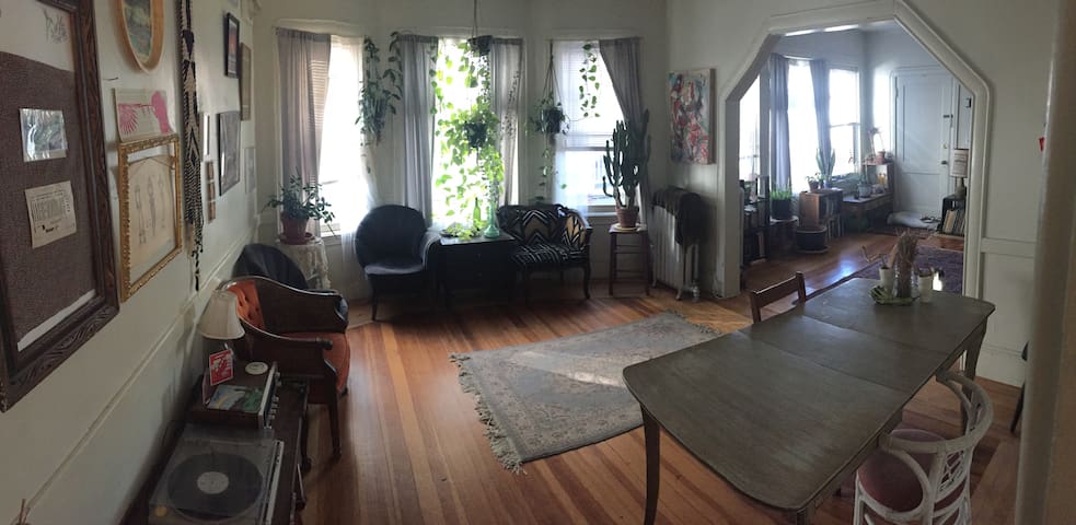Private room, parking, and a yard