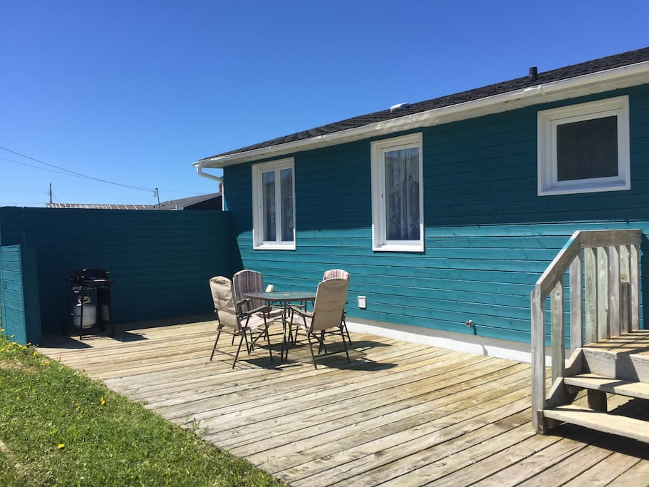 The back patio gets sun most of the day.
*Only 2 steps to the main door of the house.