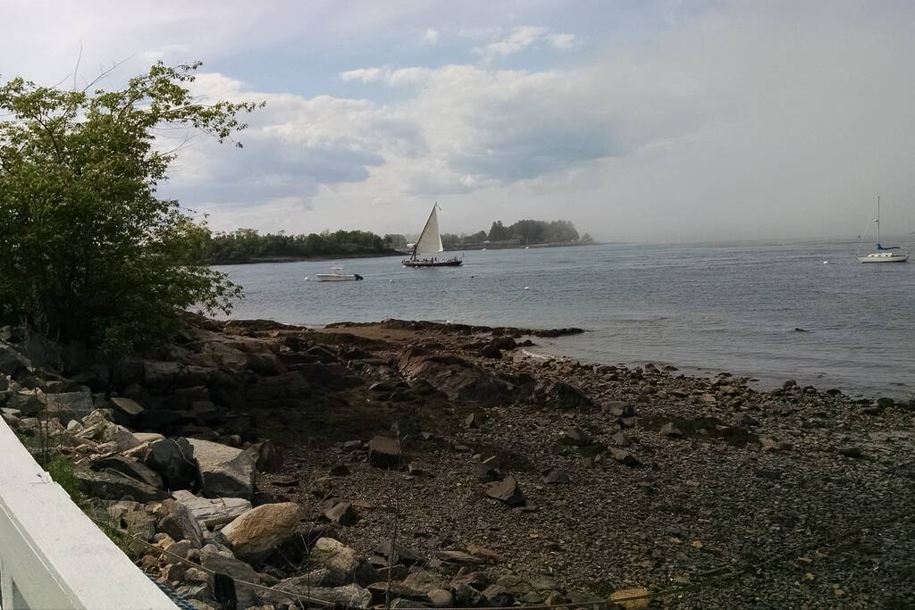 Historic Gundalow returning to port--a great day trip from Portsmouth