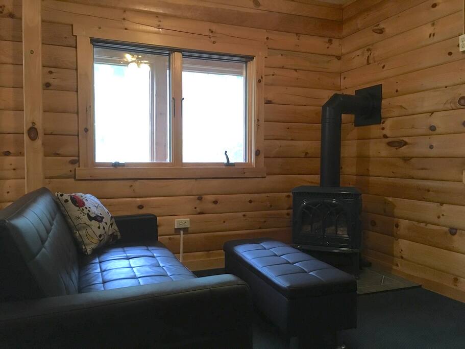 Cozy sitting area by the gas fireplace