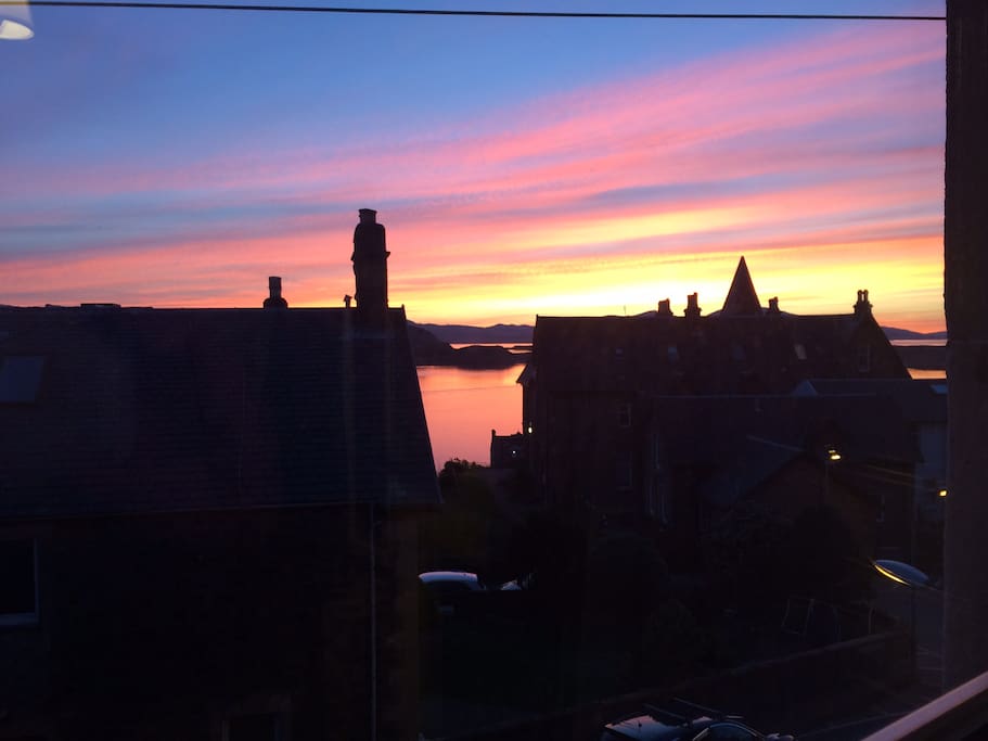 Sunset view from window