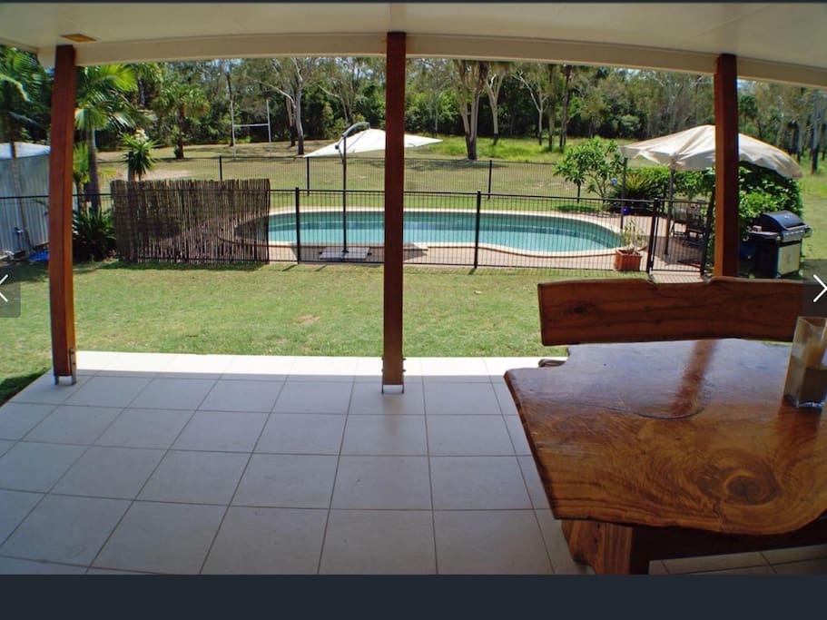 Pool view from entertaining area