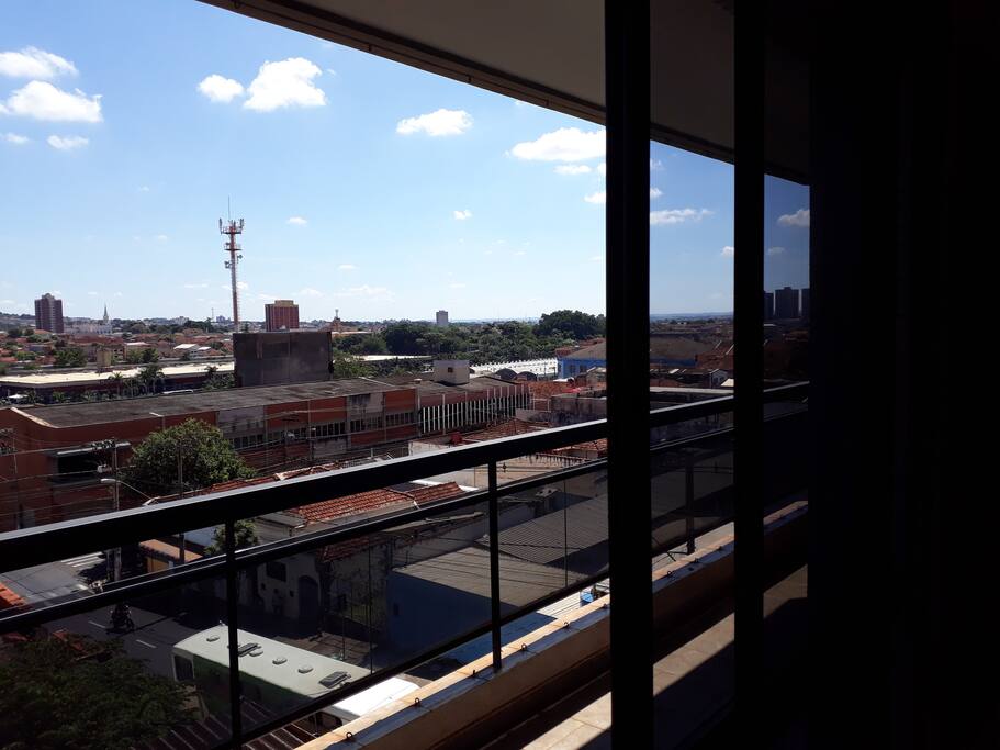 Vista da sacada do apartamento