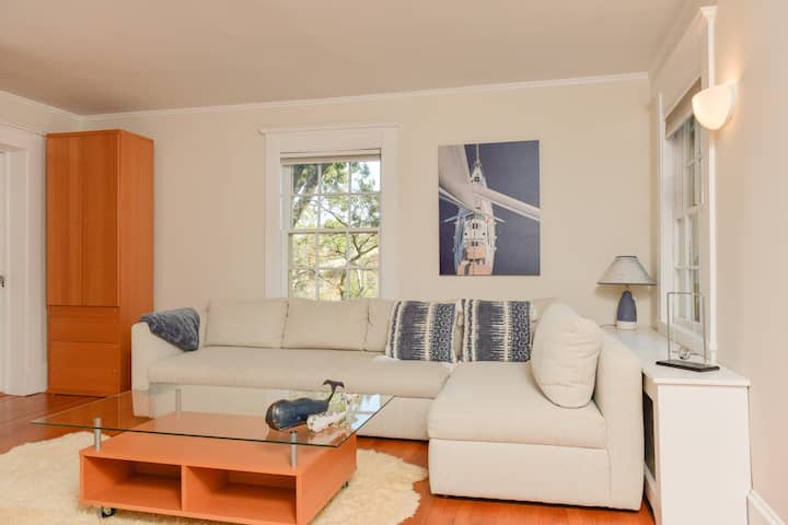 Chumba cha kupumzikia kilichoshirikiwa na King & Queen-Double (Ghorofa ya Pili). Sofa inabadilika kuwa kitanda cha sofa ambacho ni kizuri sana.