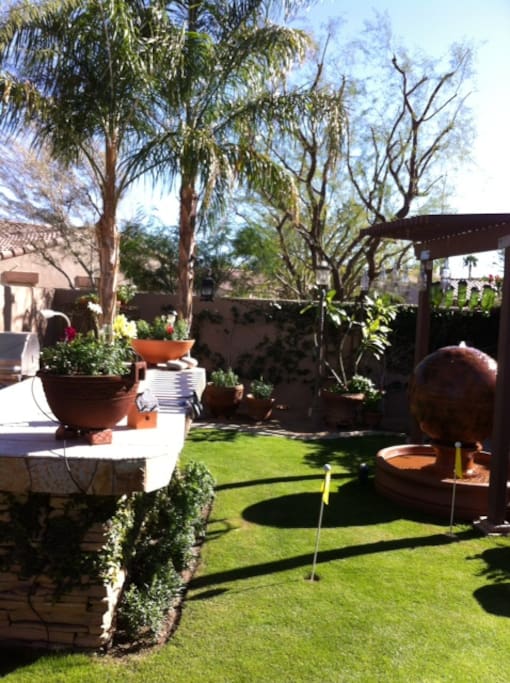 Yard and Patio area. 6 hole putting green guests can use