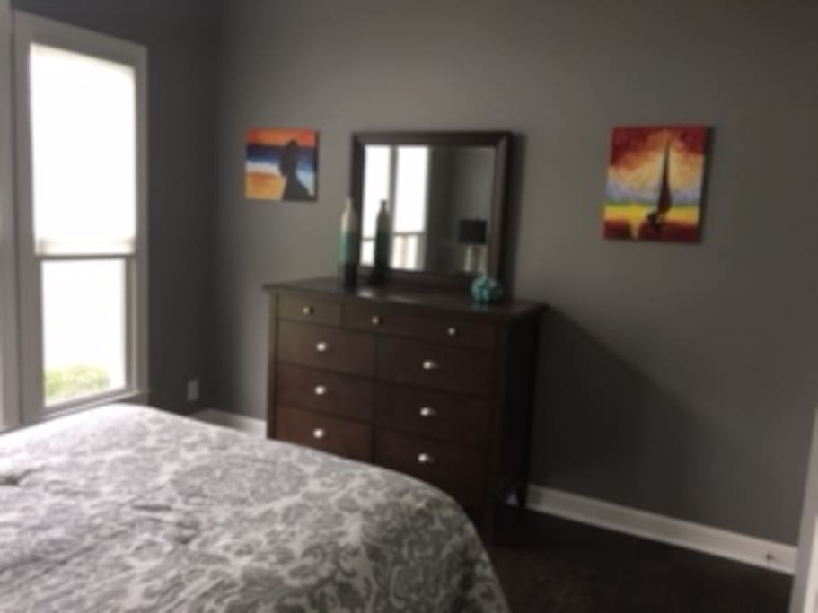 Lots of natural light come in through your 3 big picture windows