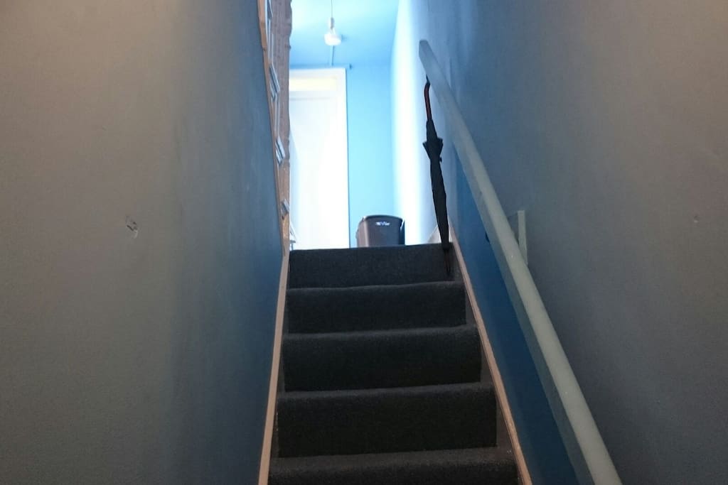 there's a flight of stairs once you enter