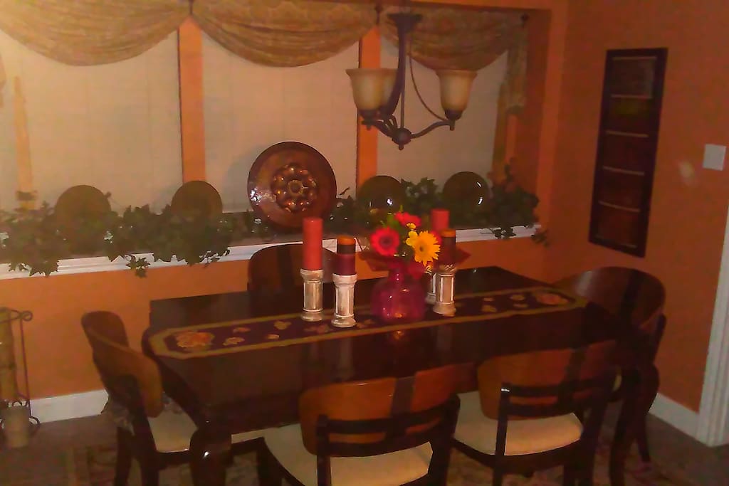 One of three dining areas