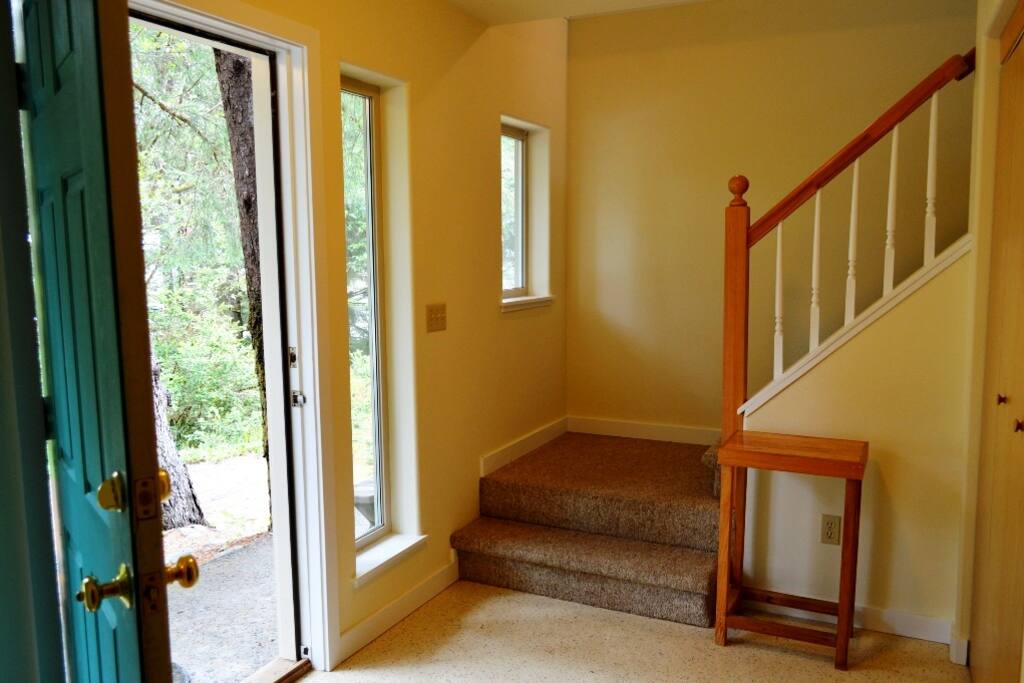 Lower level entry with coat closet