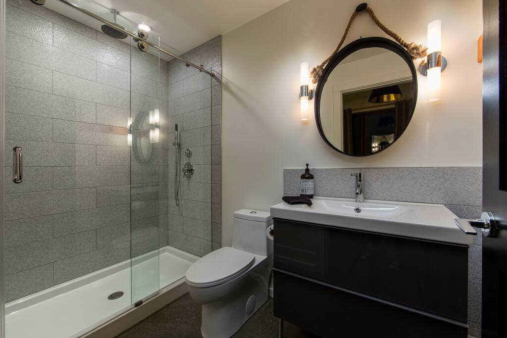 Master bedroom ensuite with a roomy shower.