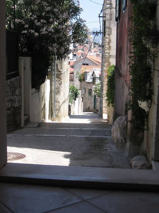 Our street. Heading towards the center of the city...