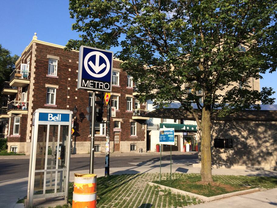 Metro / subway is located right in front of the building.