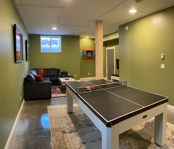 Ping pong table always makes for an entertaining night.  Easily remove the top and it becomes a pool table.