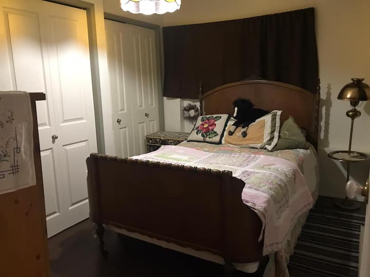 The second bedroom has a double bed.
