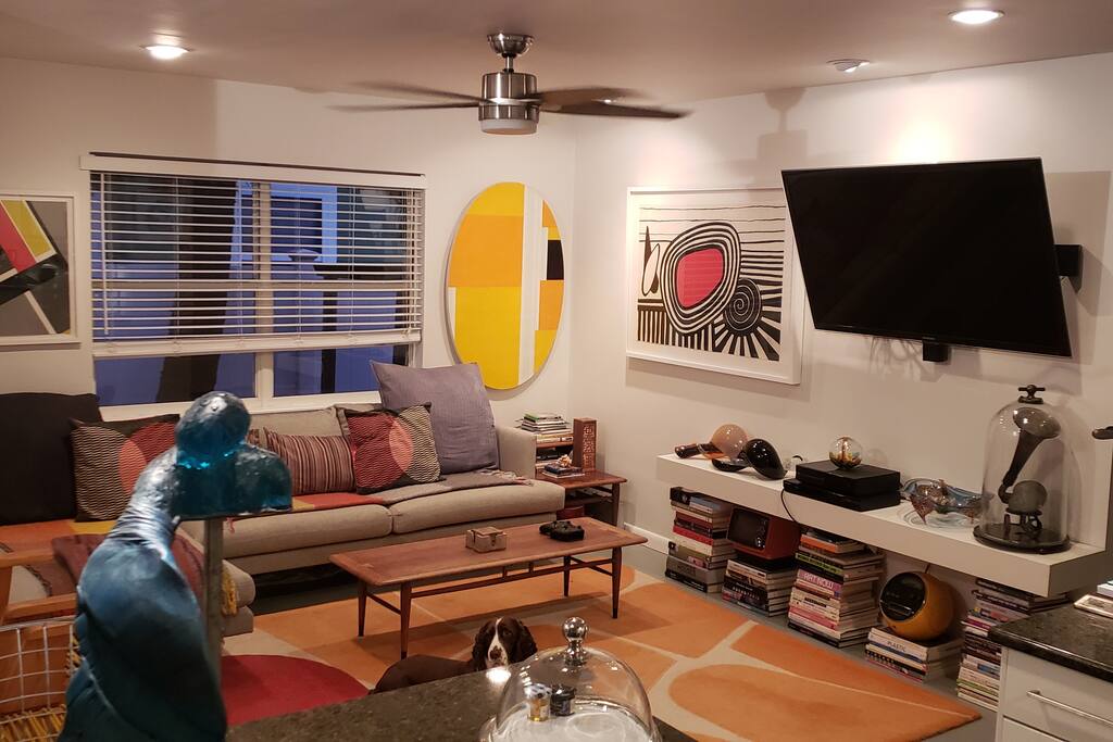 Living room, open to kitchen, office, bathroom and dining room.