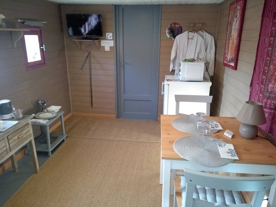Intérieur de la roulotte
