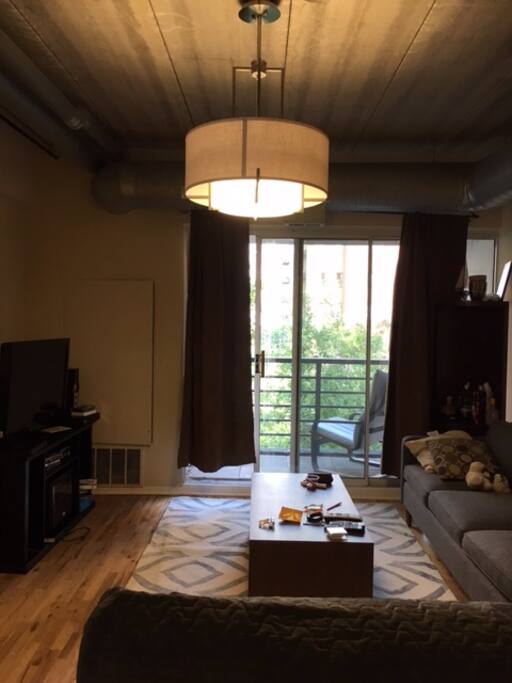 Living room with balcony- Street View