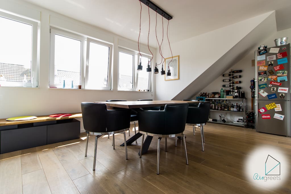 The dining table offers you an ideal place to dine as well as to get some work done.