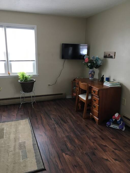 Living room with desk/TV