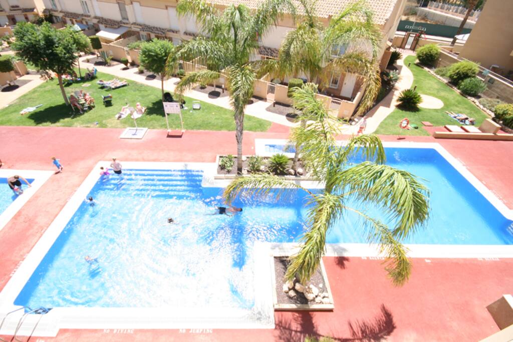 View of the swimming pools