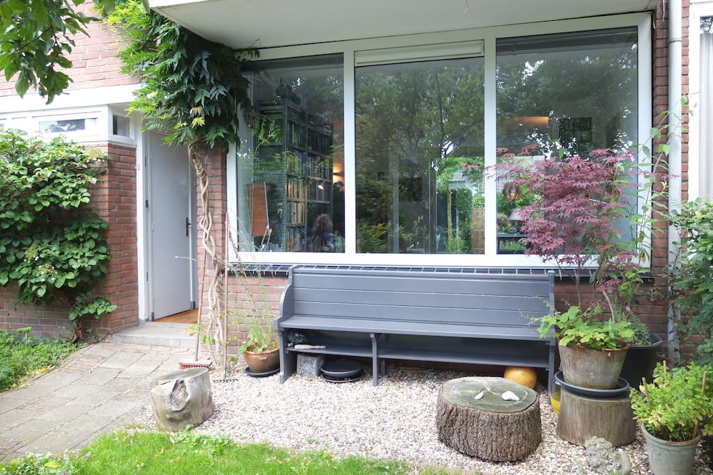 This is the front garden with an outside couch.