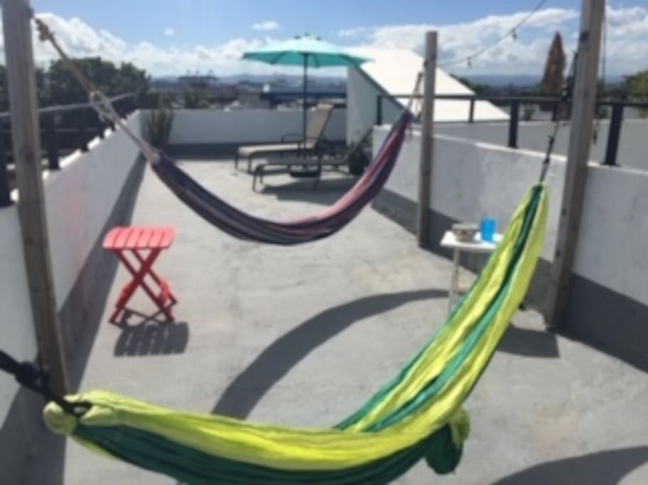 Relax and enjoy the sun and breeze in our hammocks. Some of our guests have even slept overnight outside in the hammocks to enjoy the wind and stars!