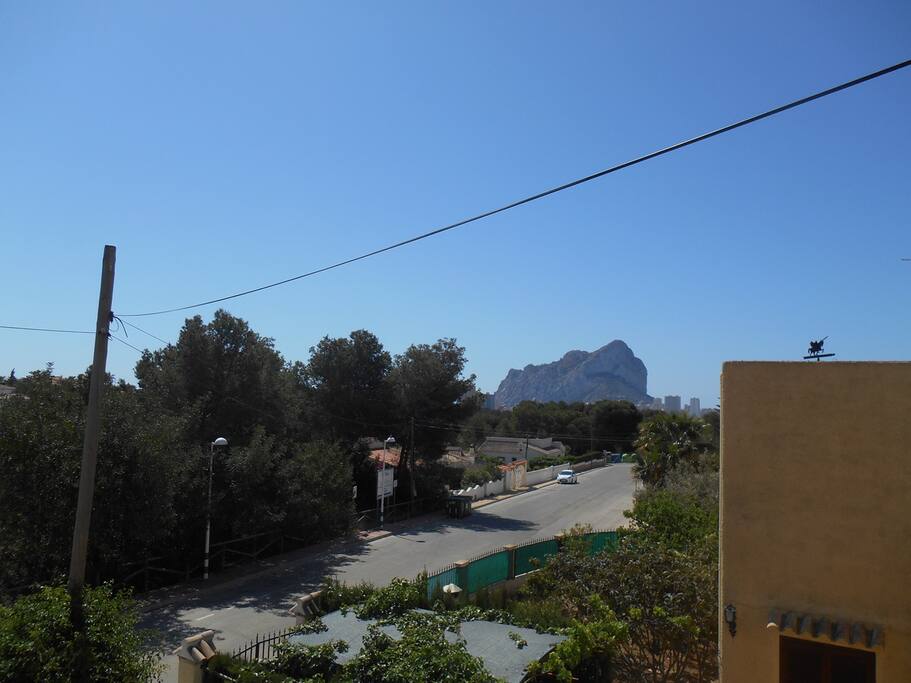 Roof top view to landmark Calpe Rock