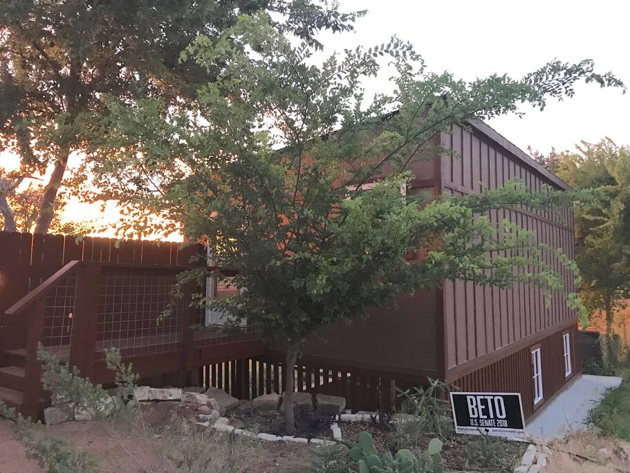 Street view of cabin entrance