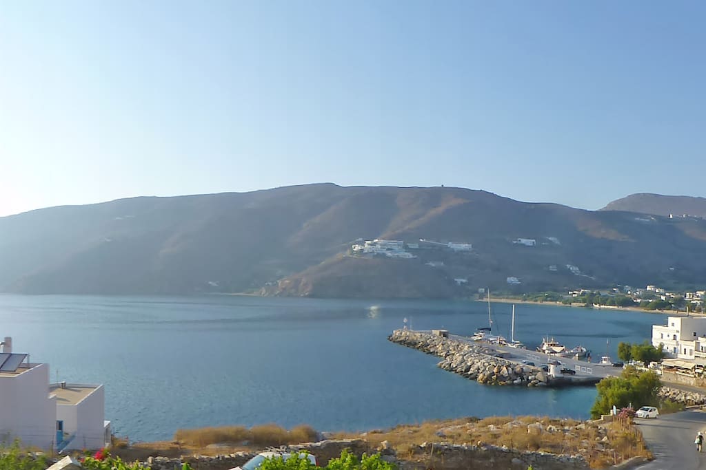 Panorama view over the bay of Aegiali