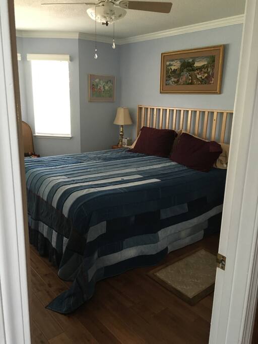 King size memory foam bed. Sleeps 2.