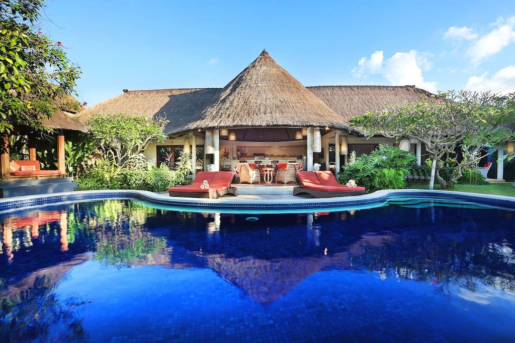 The villa from across the pool