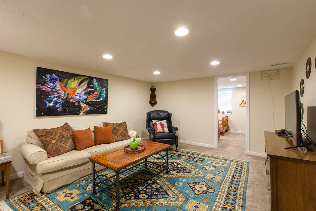 AirBnB basement living room