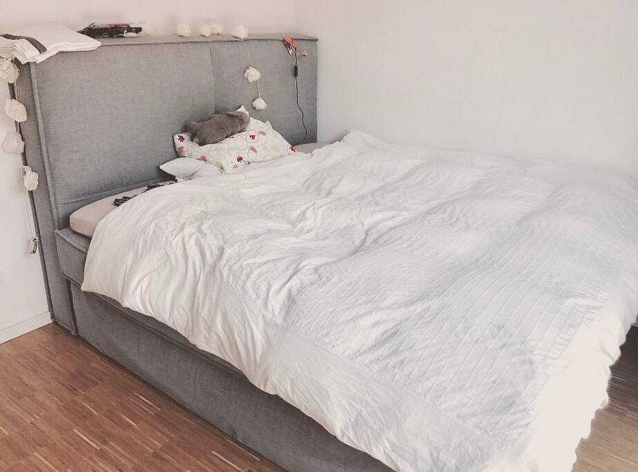 Schlafzimmer mit 1,80m Boxspringbett