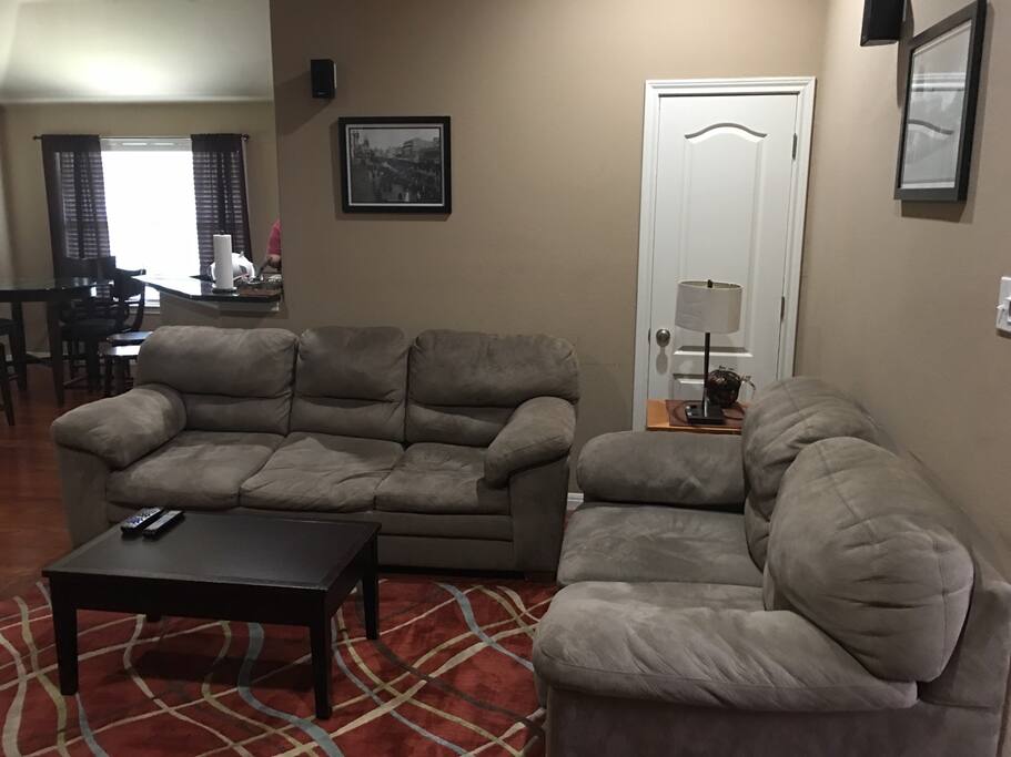 Sofa has a bed for extra guest. Also have air mattress and rollaway available.