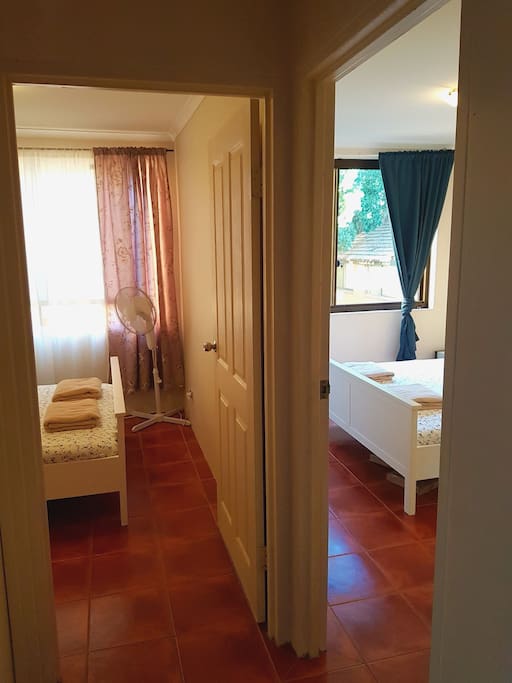 The intersection between the two bedrooms