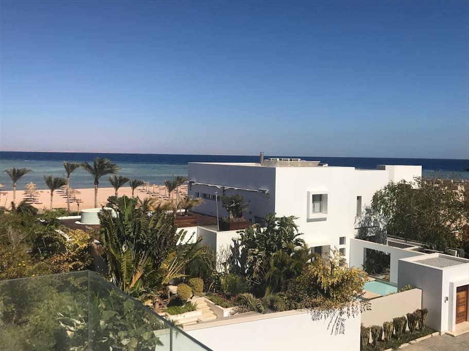 The view from the roof terrace