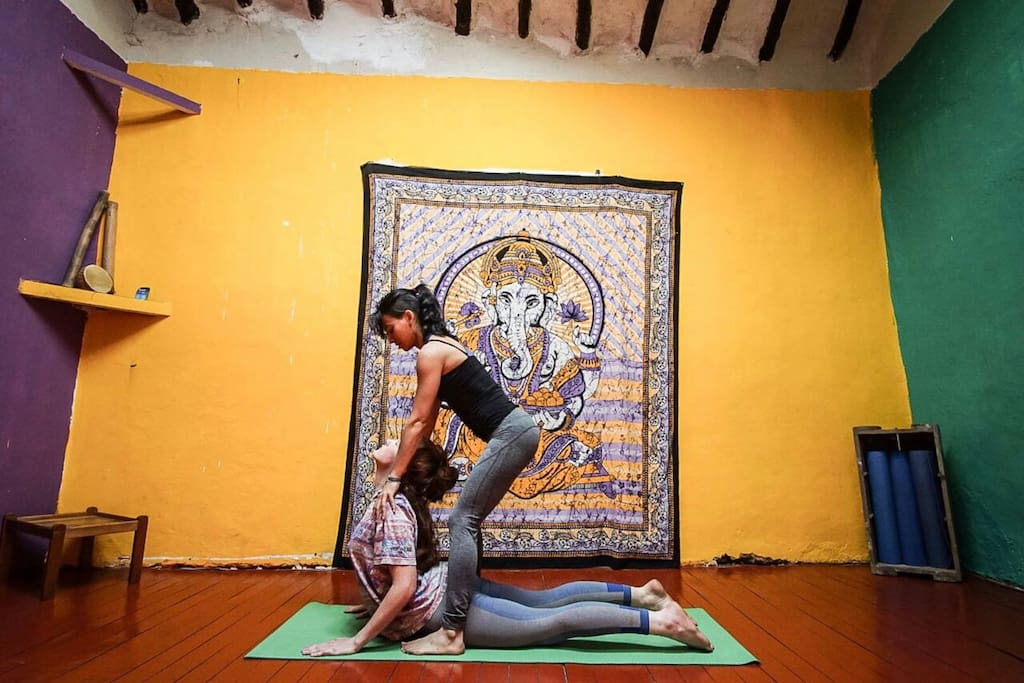 My housemate teaching Yoga at home