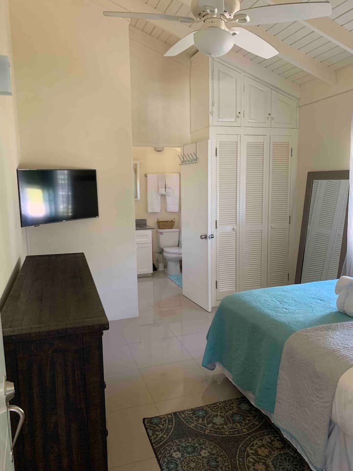 Second bedroom,  queen size bed with private bath and a/c