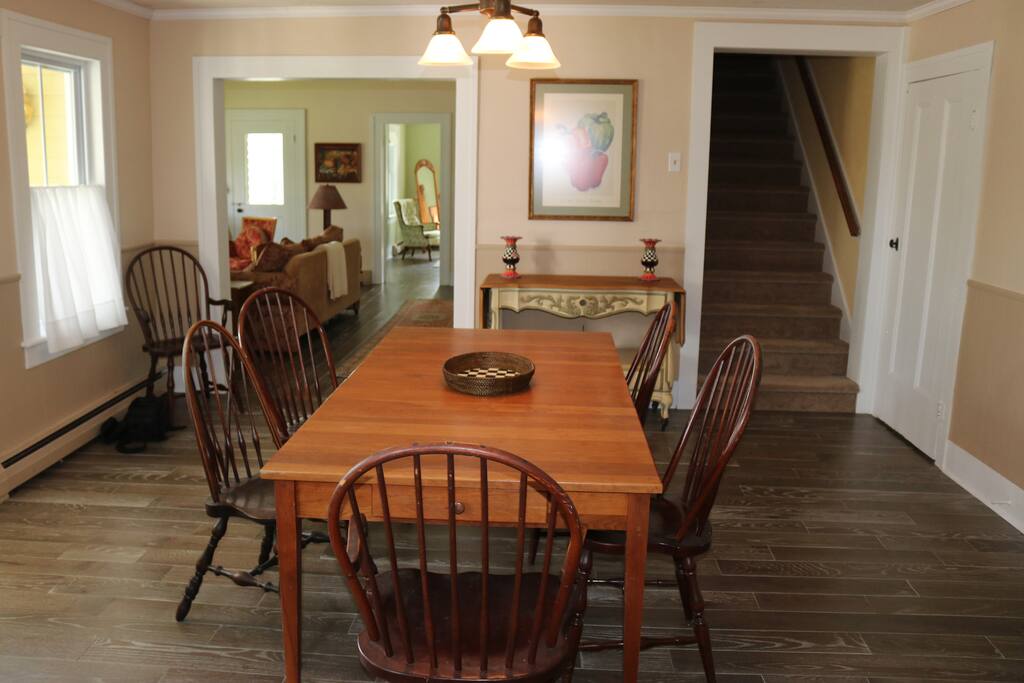 Dining for 6 or 8 easily.