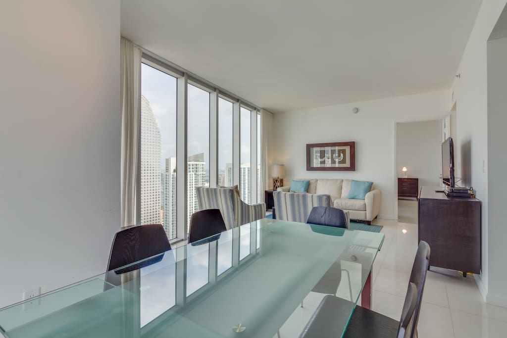Dining Table and Living Room View.