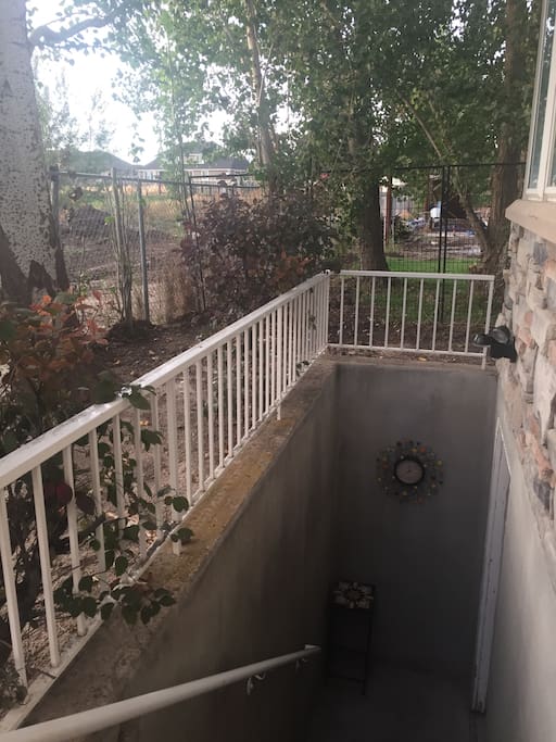 This shaded area is fenced in and provides a safe dog run for your furry pets if you have them with you.