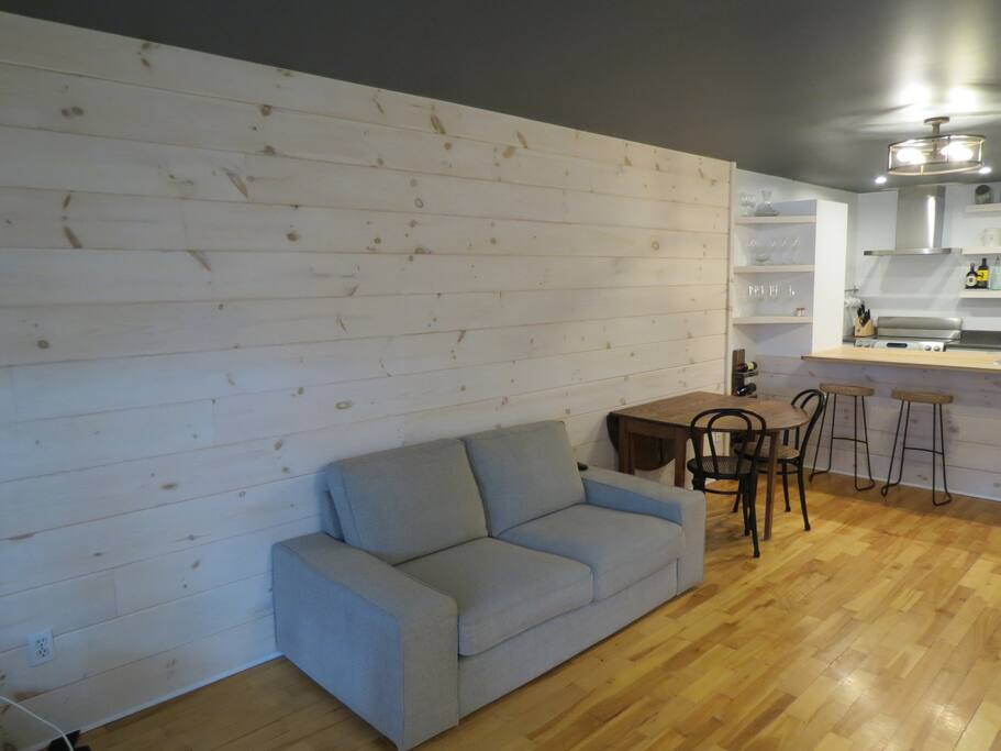 Beautiful long wood wall.
