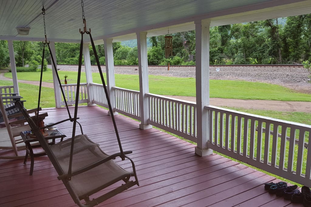 Enjoy the view from the huge covered front porch.